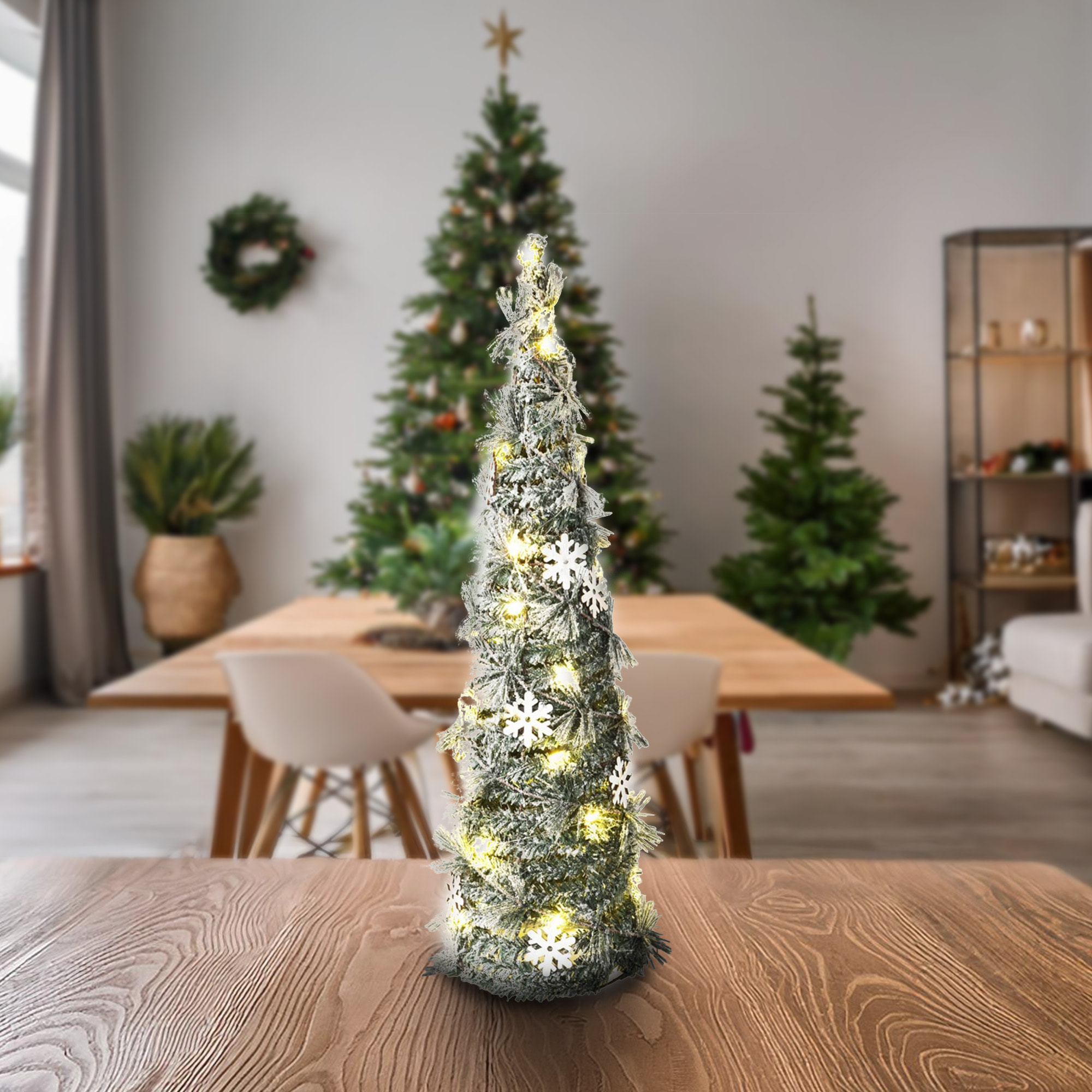 árbol navideño artificial con 30 luces micro led h. 60cm
