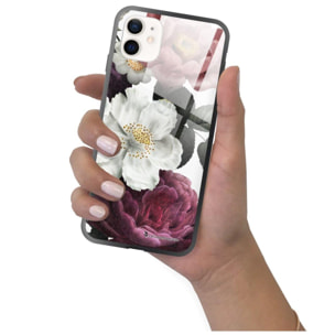 Coque iPhone 12 Mini Coque Soft Touch Glossy Fleurs roses Design La Coque Francaise