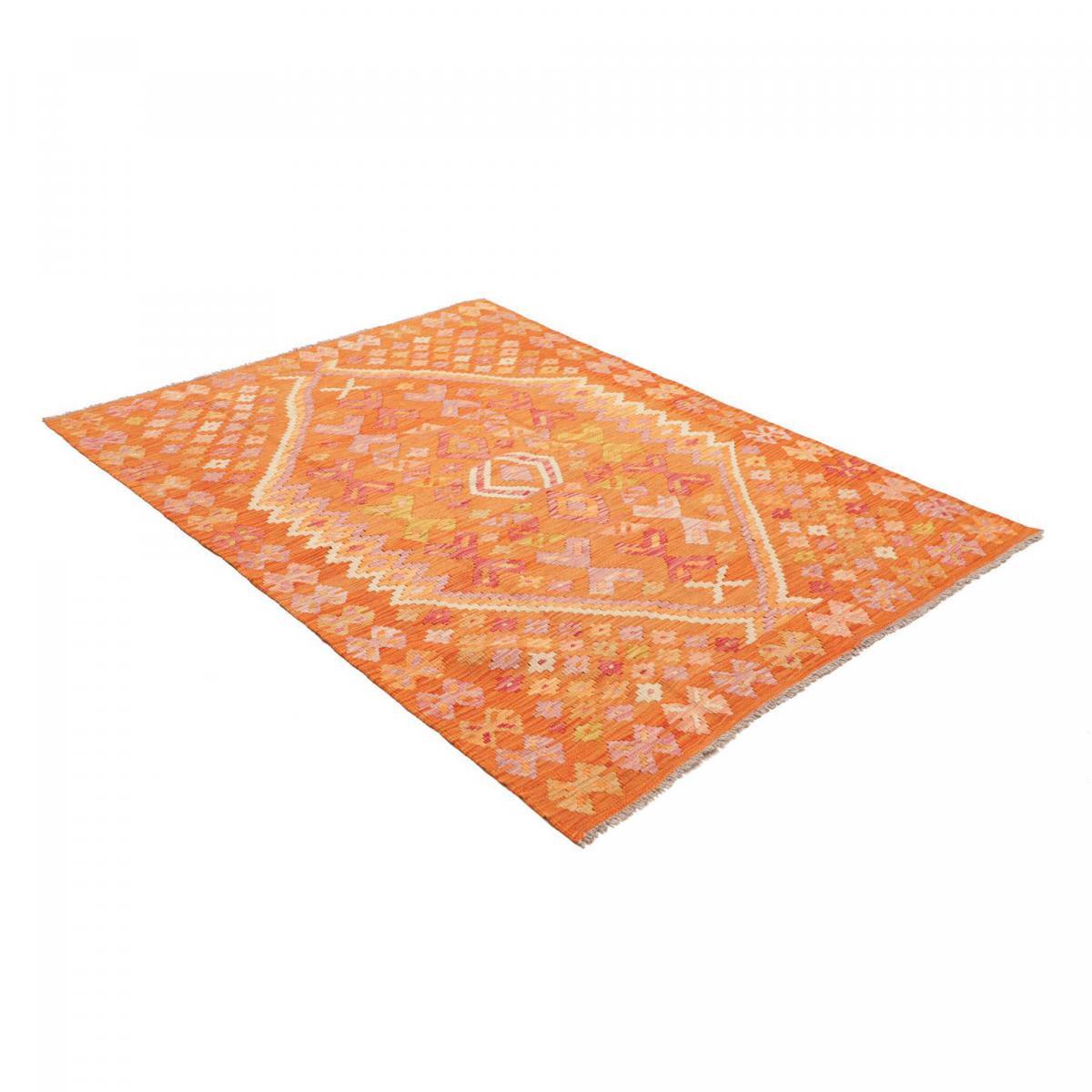 Tapis kilim au motif ethnique, tissé plat en laine naturelle