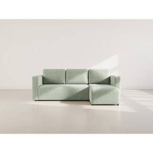 Canopy - canapé d'angle réversible 4 places convertible avec coffre en velours côtelé - Vert sauge