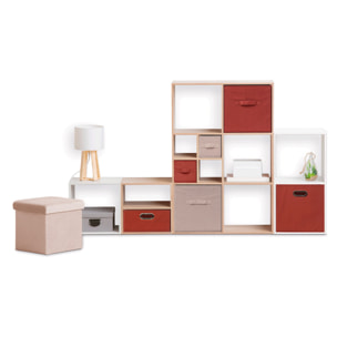 Panier velours 31x31cm "Mix N' Modul" terre de sienne