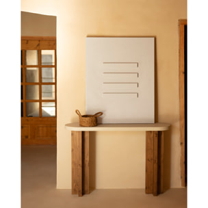 Tableau beige décoratif sur coton avec cadre en bois peint à la main à la peinture à l'huile en différentes tailles
