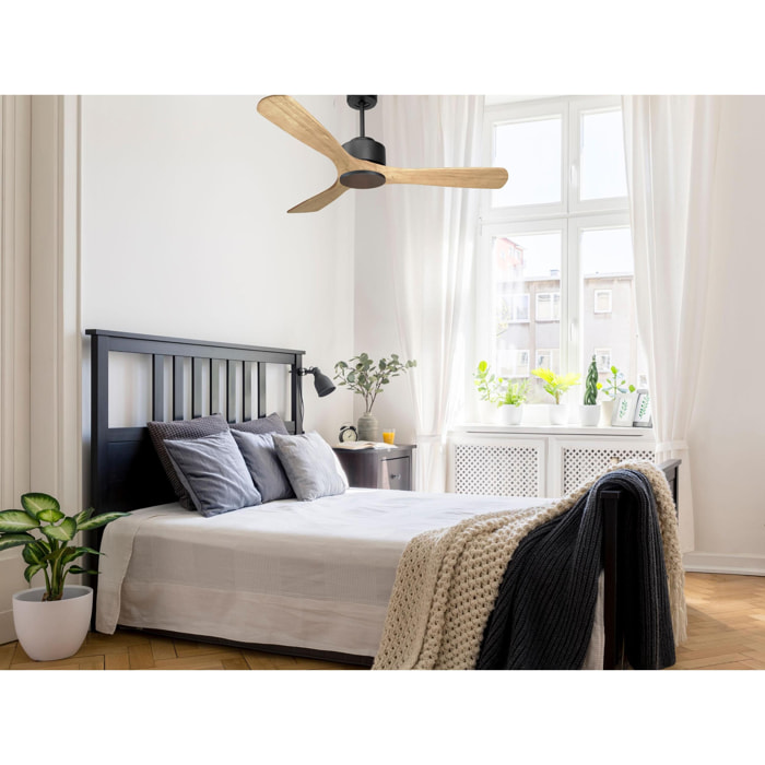 Ventilateur de plafond ø132 cm avec Wifi Réversible Hypersilence 40   W Noir