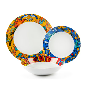 Servizio piatti 18 pezzi Excelsa – Erice, Porcellana Multicolore