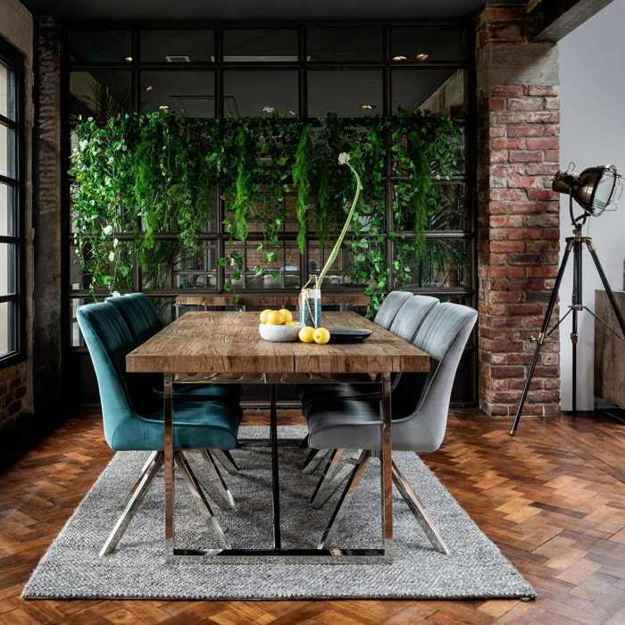 Table de repas chêne/acier 200 cm RIVERSIDE