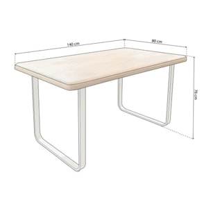 Mesa de comedor Haruna Blanco - Roble