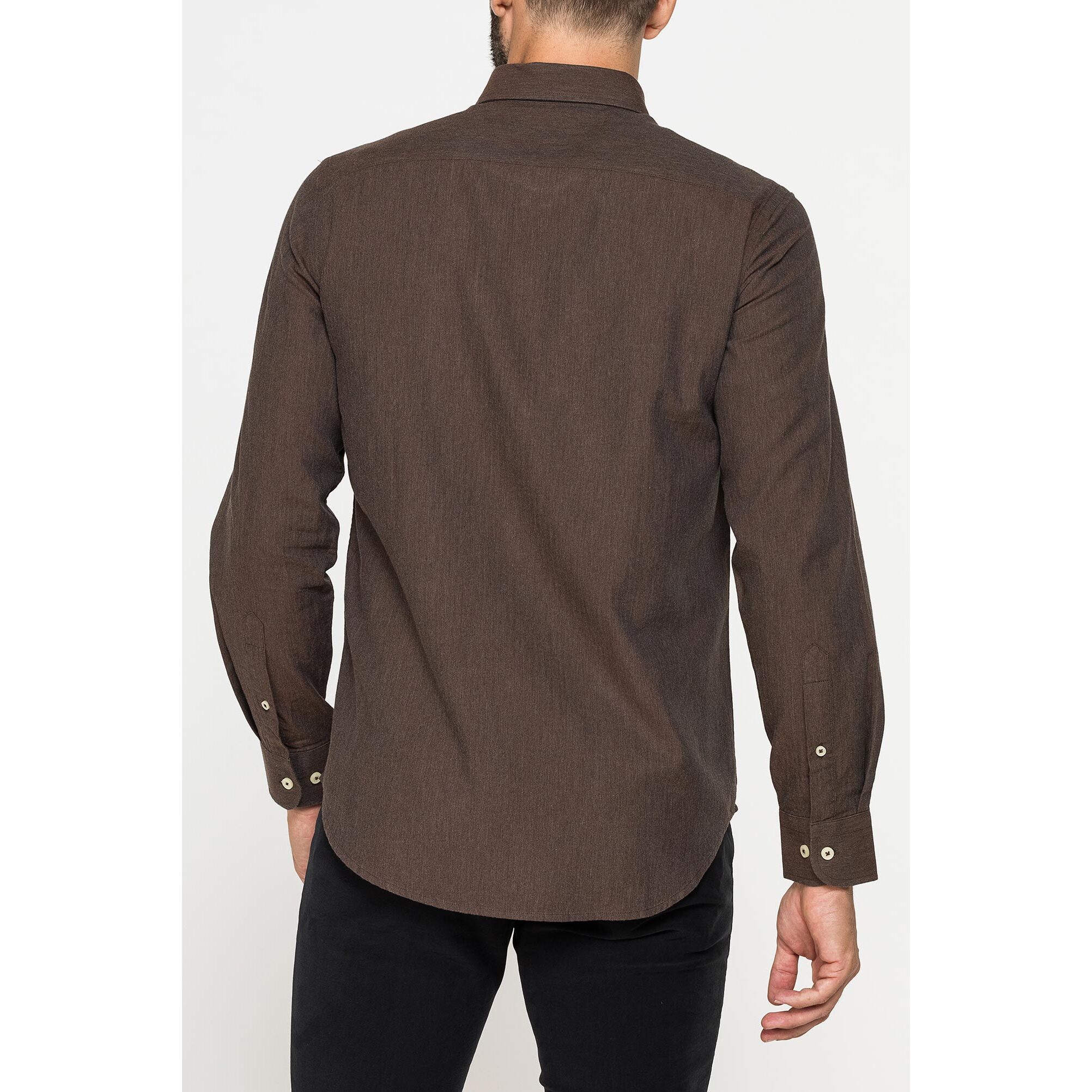 CAMICIA DI FLANELLA IN COLORI TINTA UNITA CON TASCHINO