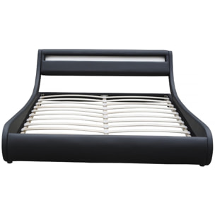 Lit LED "Natacha" - 160 x 200 cm - Noir