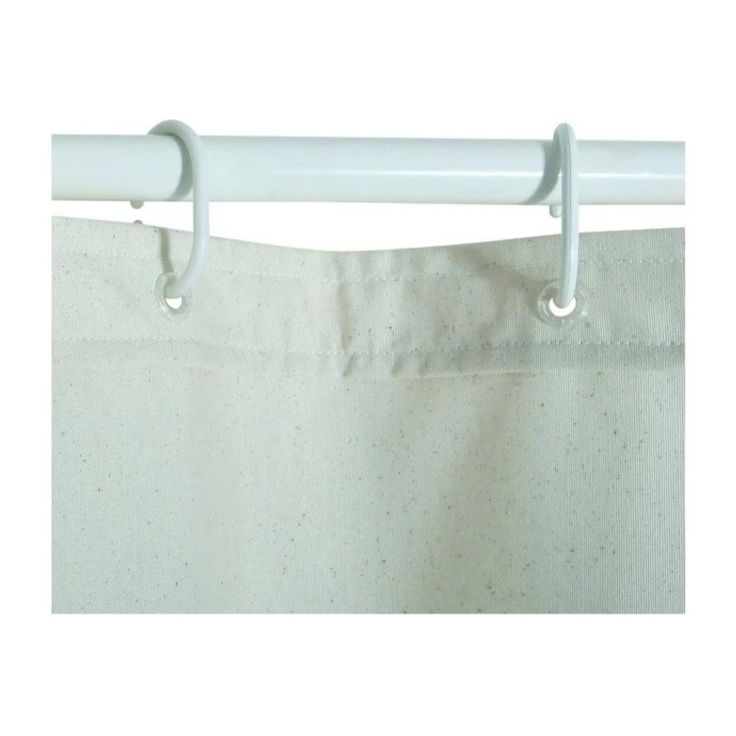 Rideau de douche Coton & Polyester NATUREL 180x200cm QUALITE PREMIUM Beige - Anneaux inclus MSV