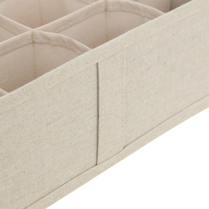 Rangement tiroir "Groomy" 16 compartiments beige 31x31cm