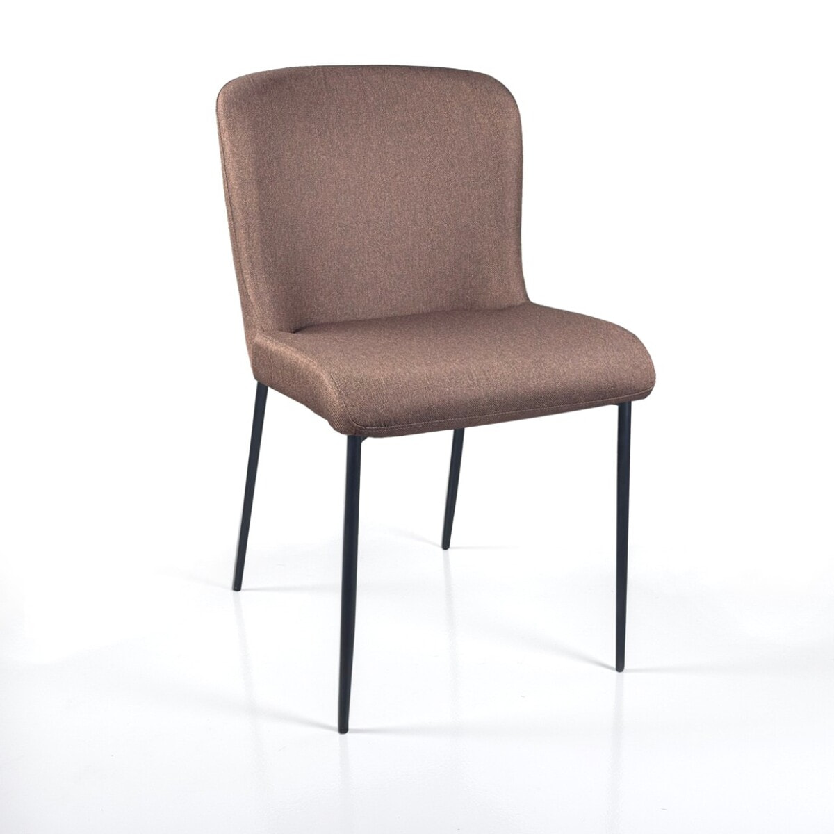 Lot de 2 chaises de salle à manger Tomasucci TRYUN, en tissu, marron, 59 × 49 × 82 cm