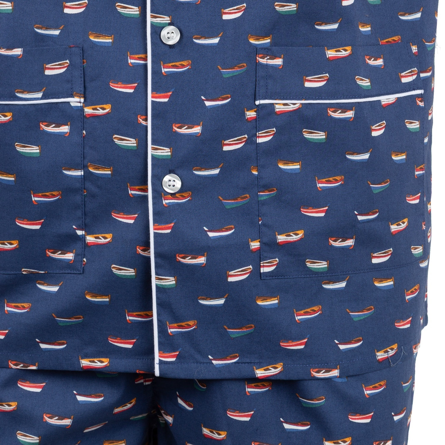 Pigiama leggero UOMO corto cotone barchette blu