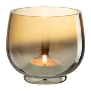 J-Line photophore Rond - verre - jaune/argent - small