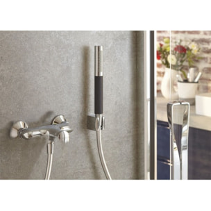 Mitigeur douche Aimé + douchette stick Shift Ellipse + flexible 1,6m noir et chromé