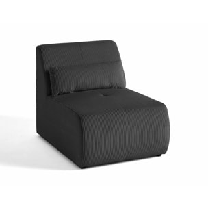 Onyx - fauteuil sans accoudoirs - en velours côtelé - Gris foncé