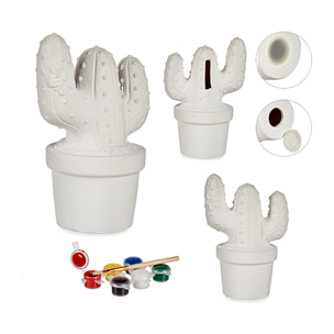 Hucha para pintar diseño cactus.