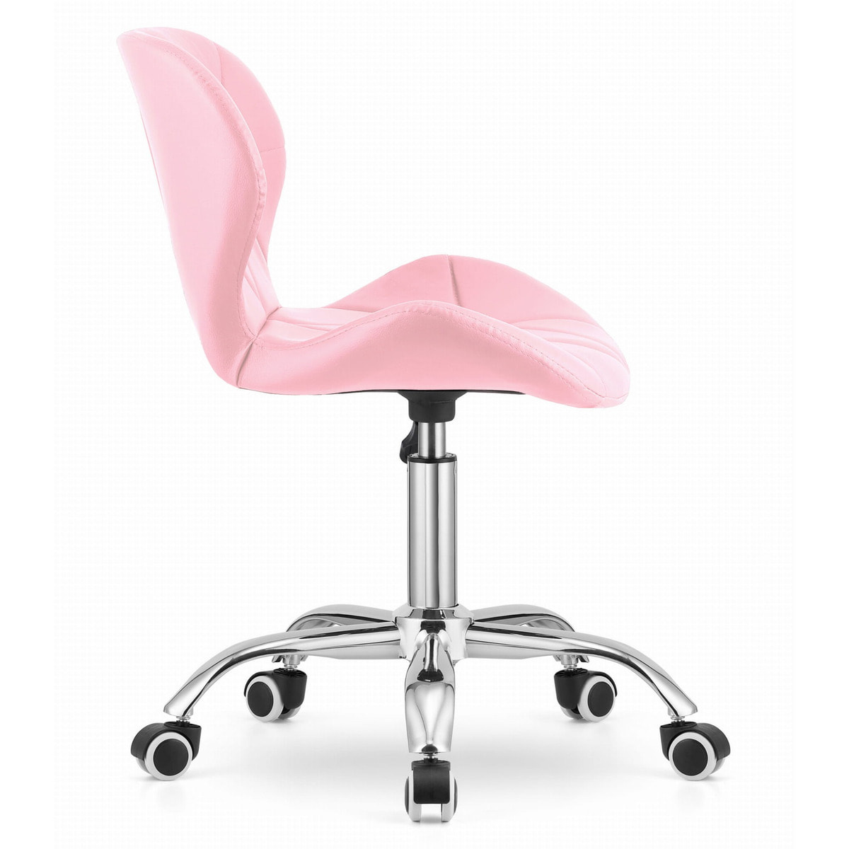 Sedia da ufficio girevole Avola in ecopelle rosa