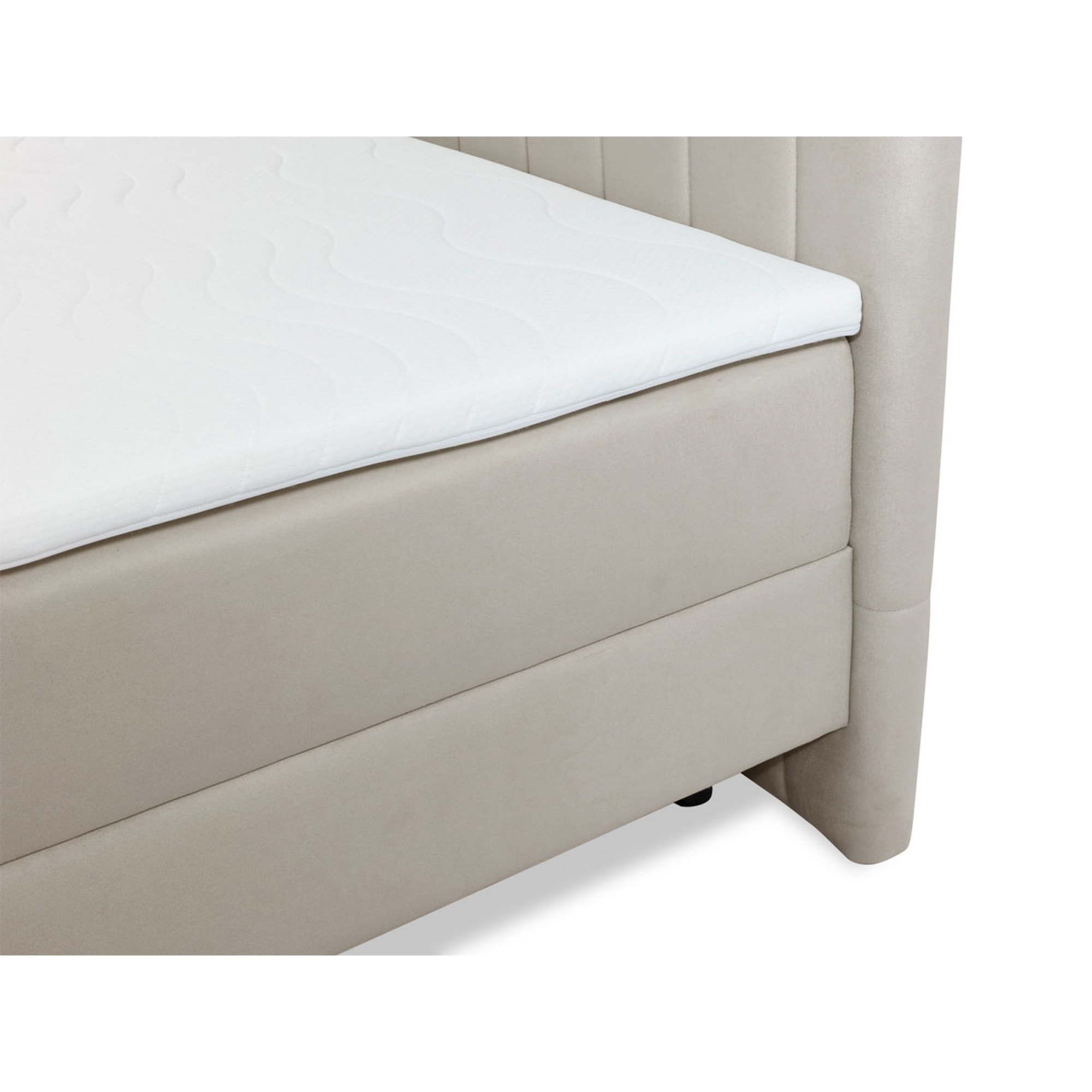 Maria - lit boxspring - 160x200 - en velours - coffres et surmatelas inclus - Beige