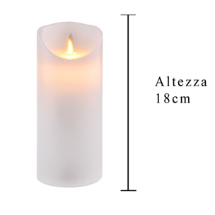 Candela Cera Con Batteria A Fiamma Mobile. Altezza 18 Cm - Pezzi 3 - 8X18X8cm - Colore: Bianco - Bianchi Dino - Candele