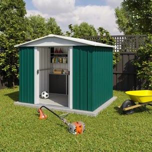 Abri de jardin métal vert Yardmaster 4,68 m² + kit d'ancrage