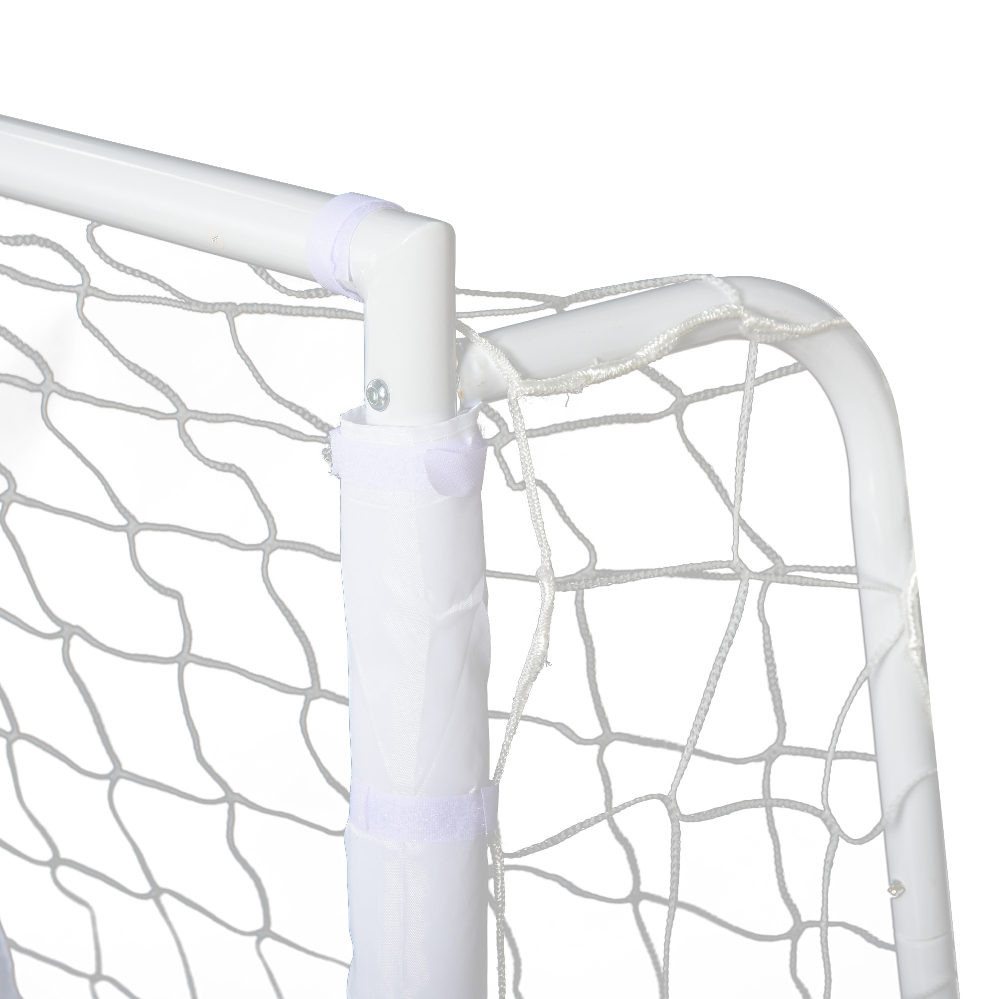 But de football - cage de foot dim. 186L x 62l x 123H cm - châssis métal filet PE - blanc