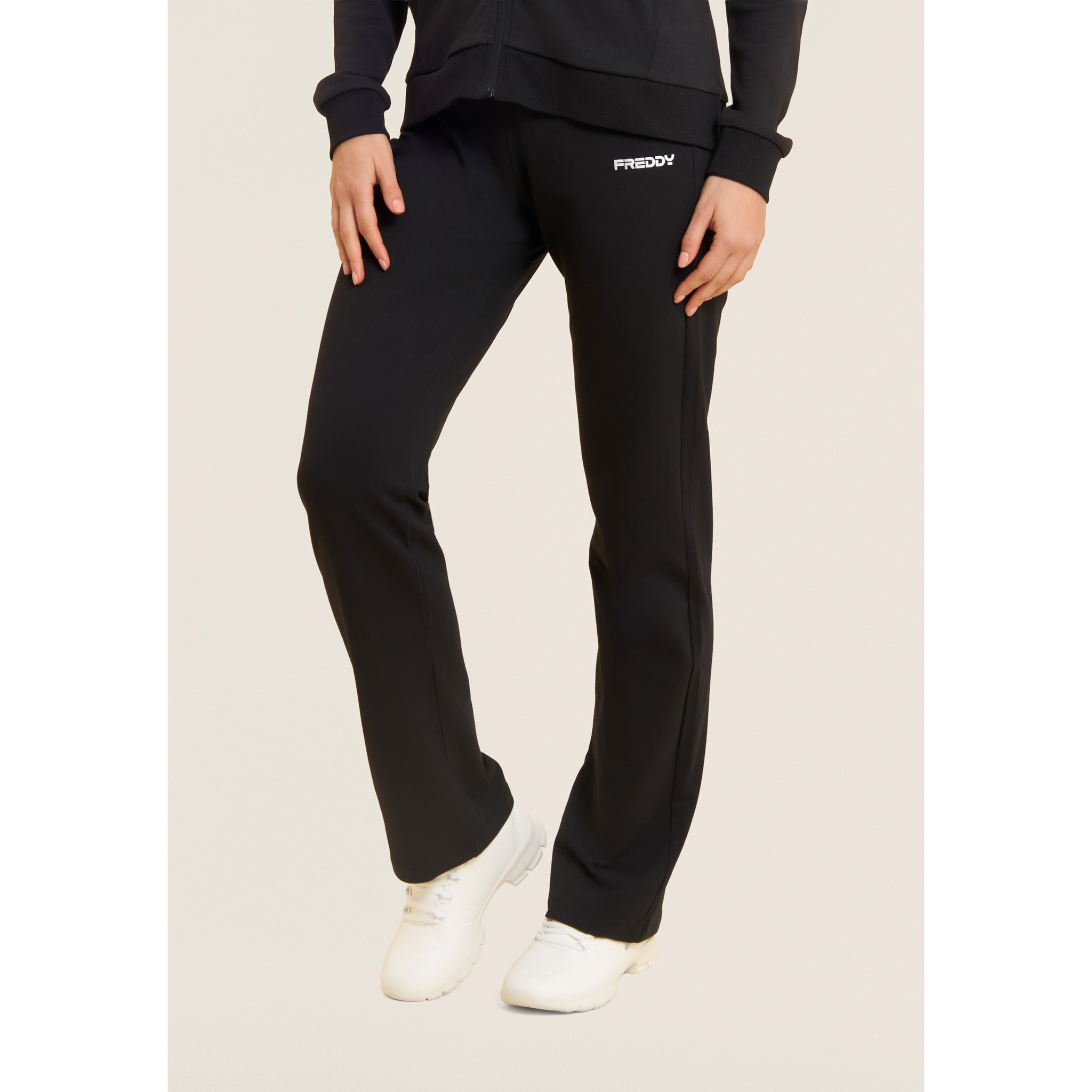 Tuta con zip e collo alto con interno animalier