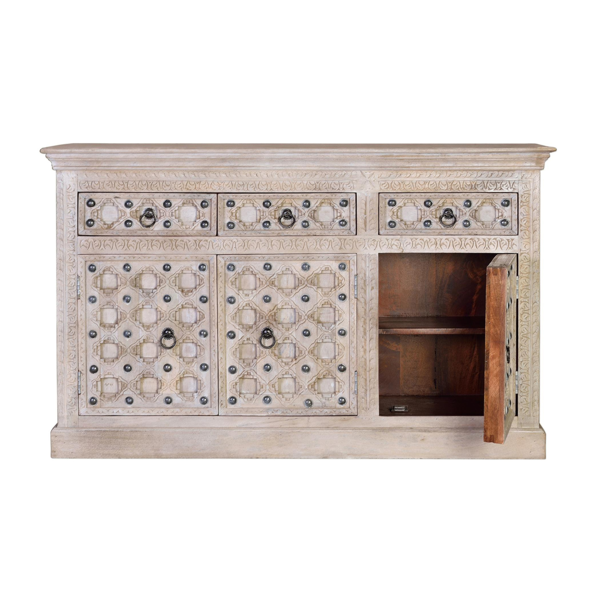Aparador de Madera de Mango Estilo Mediterráneo Moderno