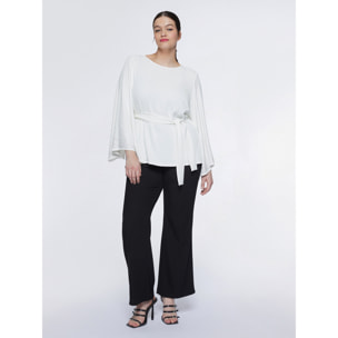 Fiorella Rubino - Blusa blanca con detalles brillantes - Blanco