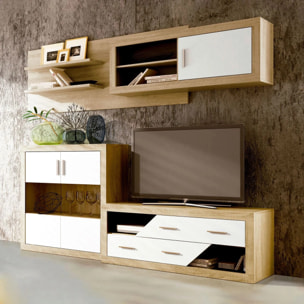 Bodeguero 2 puertas en cambria y blanco 110 cm Nuka Cambria - Blanco