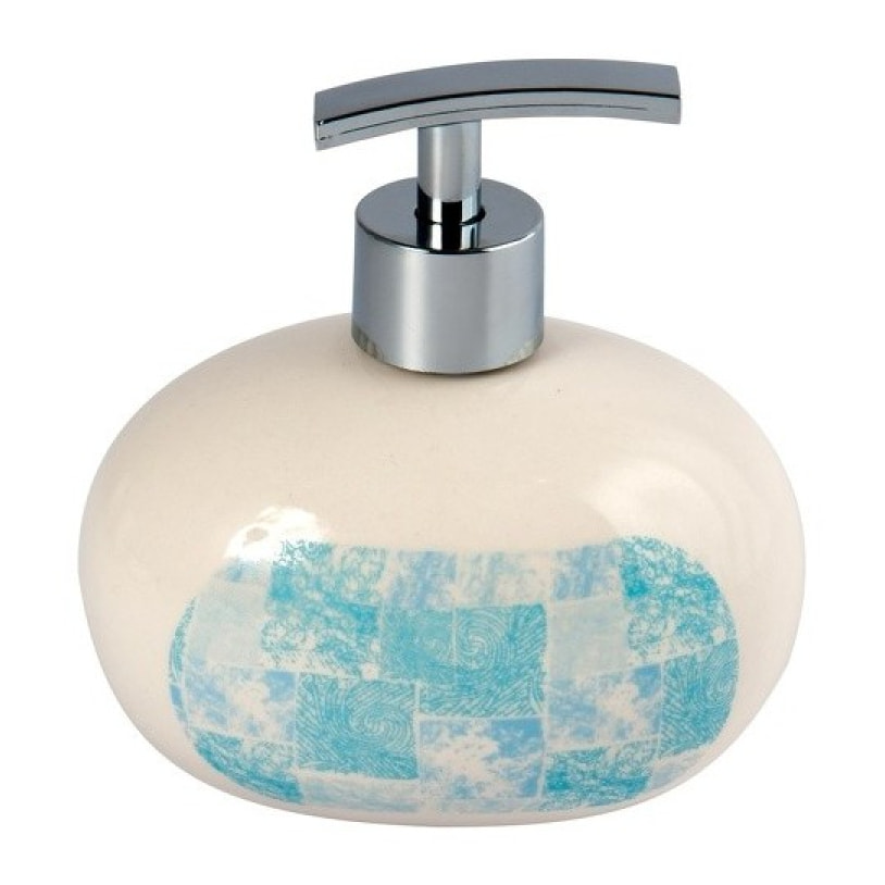 Distributeur de savon Céramique JAVA CADIX Blanc & Bleu MSV