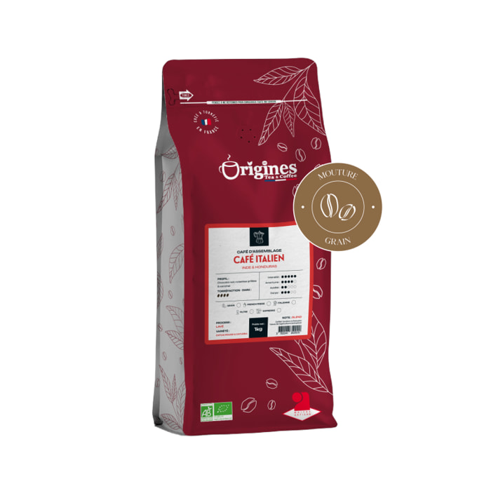 Café Bio Italien - Blend Arabica et Robusta - Grain 1 kg