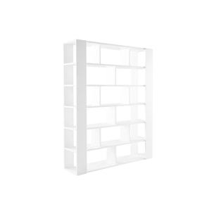 Bibliothèque multi casiers design finition bois blanc chêne L168 cm MUSSO