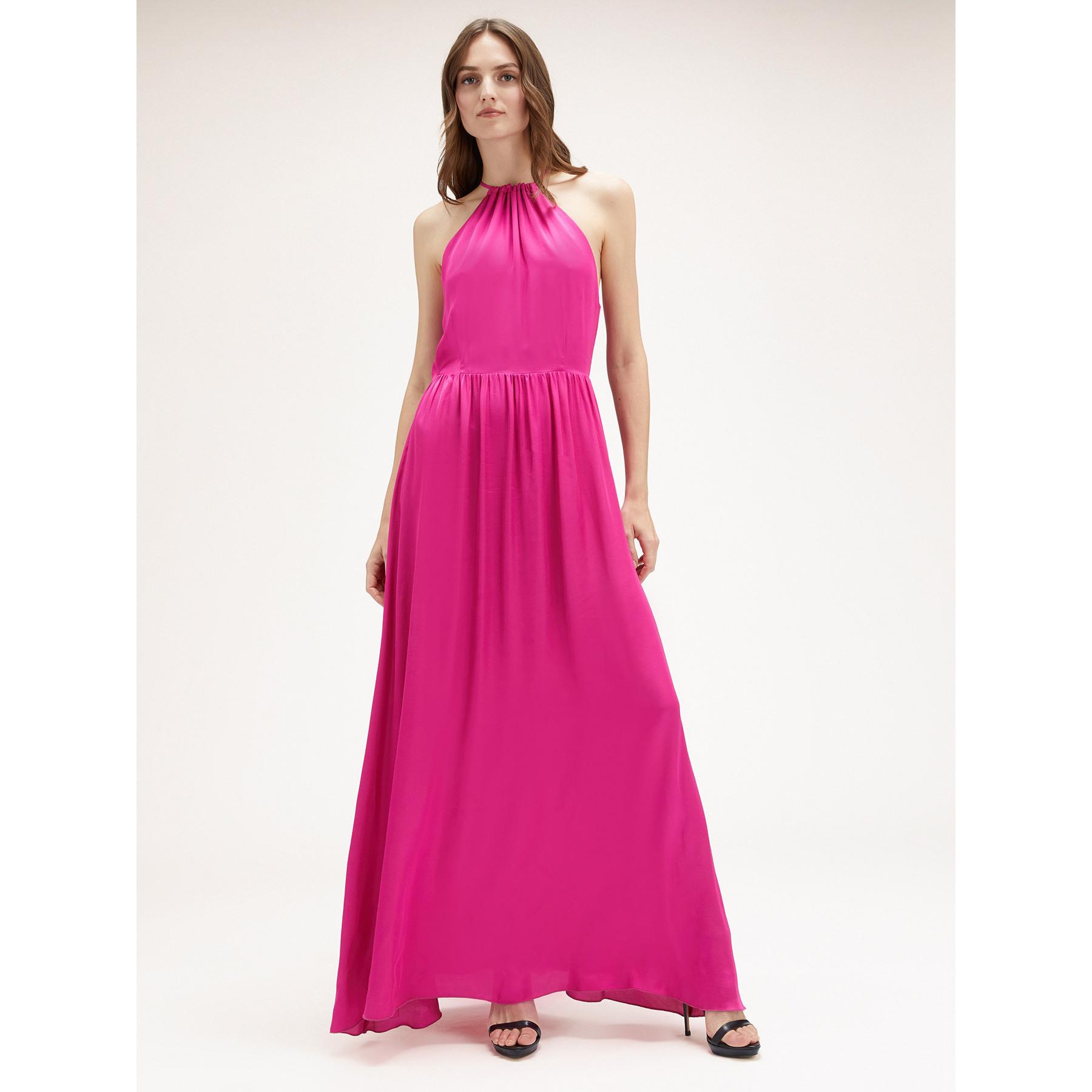 Motivi - Vestido halter de raso - Fuchsia