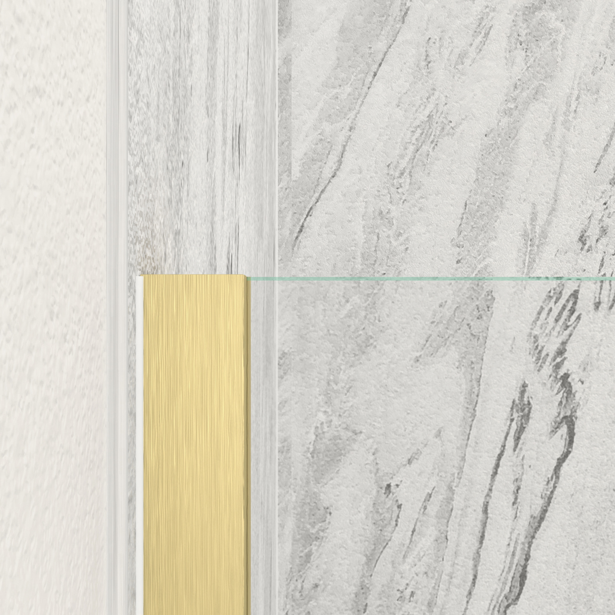 Paroi de Douche 120x200cm Verre 8mm - Profilé + Barre Plafond Finition Or Brossé - FREEDOM 2 GOLD