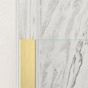 Paroi de Douche 120x200cm Verre 8mm - Profilé + Barre Plafond Finition Or Brossé - FREEDOM 2 GOLD