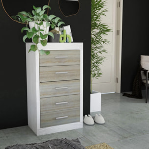 Sinfonier de 5 cajones en andersen pino y gris 60x106,5 cm Kira Andersen Pino - Gris