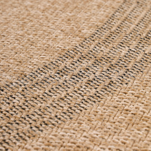 COMILLA - Tapis intérieur/extérieur rond aspect jute noir