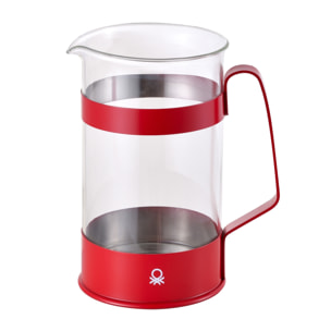 Cafetera con émbolo 6 tazas, 600ml, rojo mate Benetton