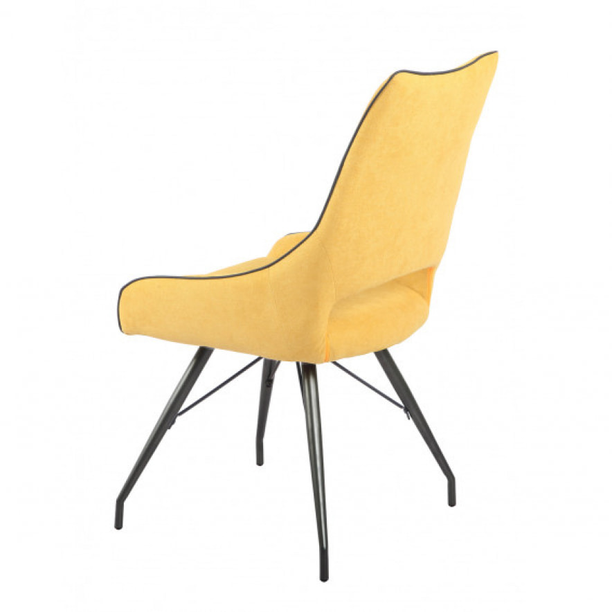 Chaise en tissu avec piètement en métal noir - 4 coloris - LIANA