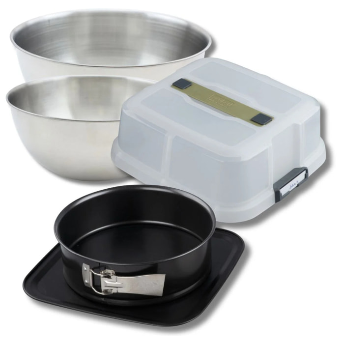 Set de 4 ustensiles de pâtisserie moule à manqué bol à mixer et spatule de cuisine Zenker Bake Click and Go
