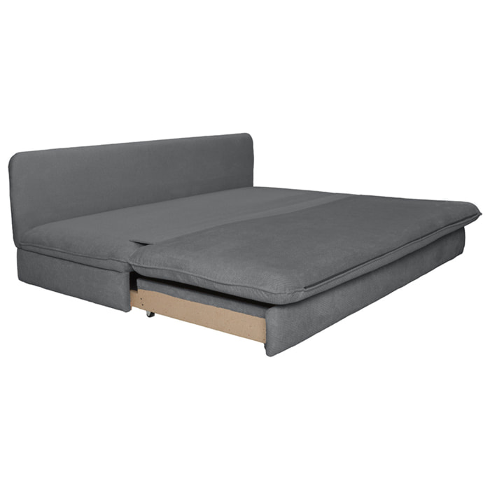 Ysal - canapé 3 places convertible déplimousse en velours texturé - Gris