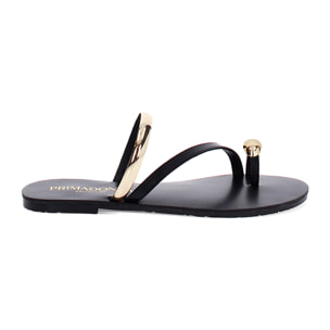 Sandalias planas mujer negras