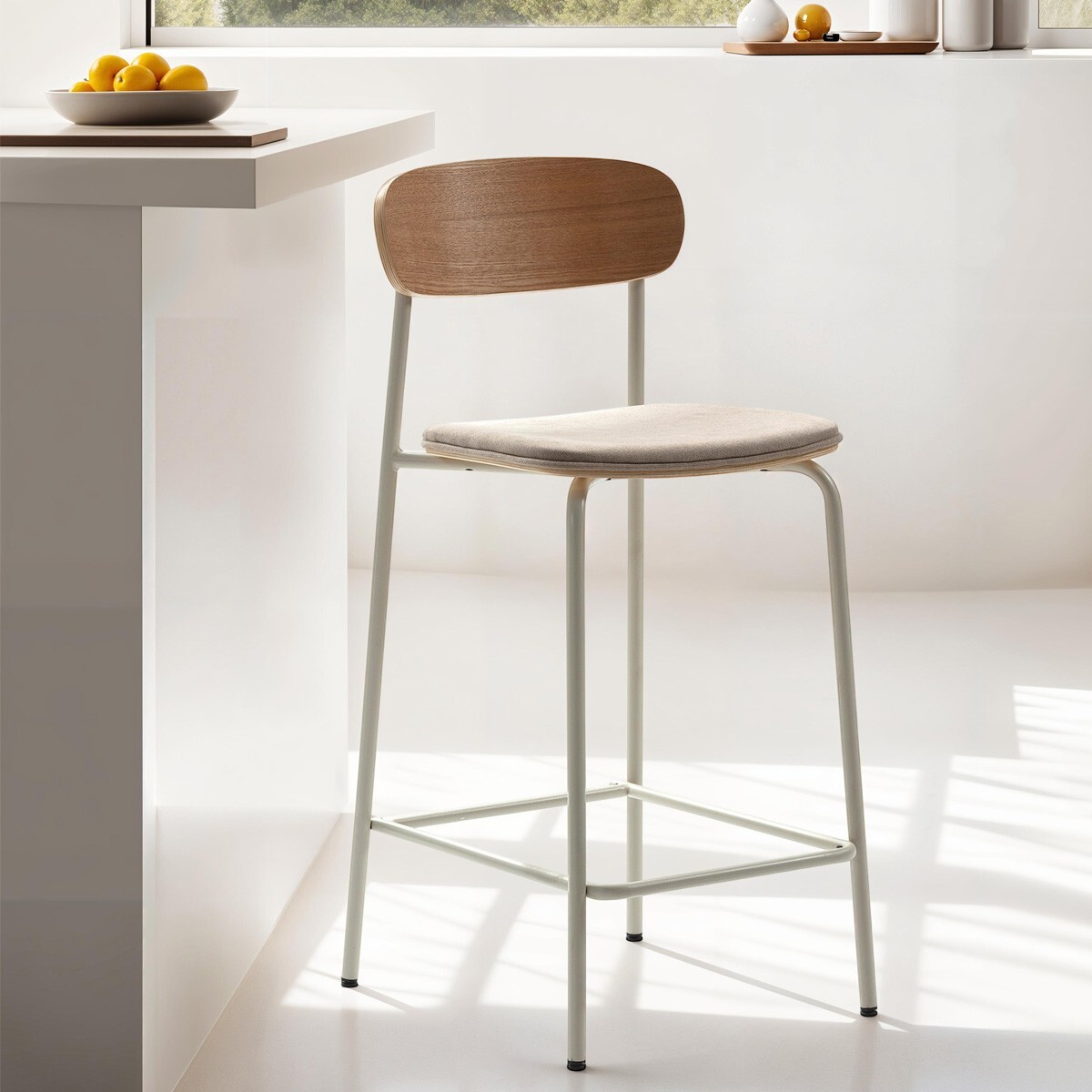 Lot de 2 tabourets de bar en tissu - SVALA
