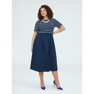 Fiorella Rubino - Vestido híbrido línea A - Azul