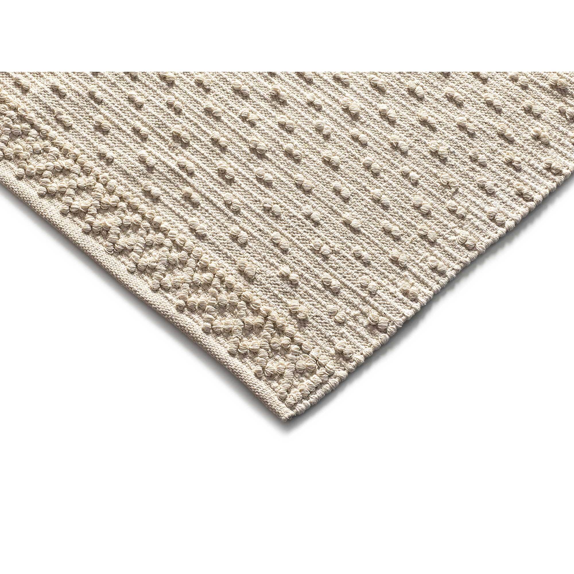 PAMUK Alfombra Ã©tnica algodÃ³n reciclado con relieve en crema, varias medidas disponibles