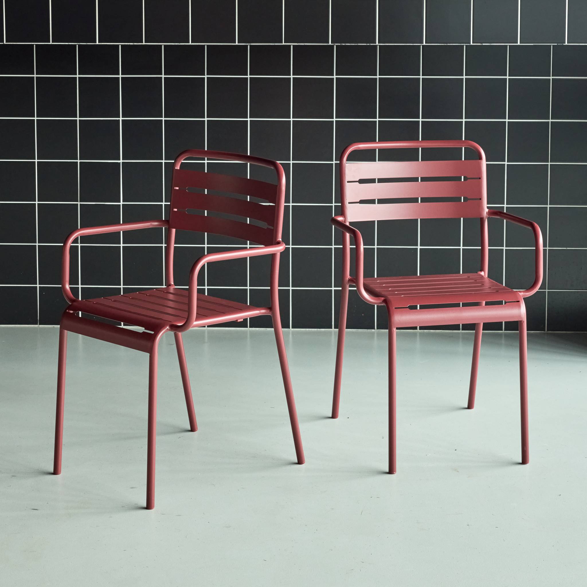 Fauteuil de jardin acier (lot de 2) AMÉLIA