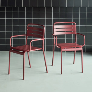 Fauteuil de jardin acier (lot de 2) AMÉLIA
