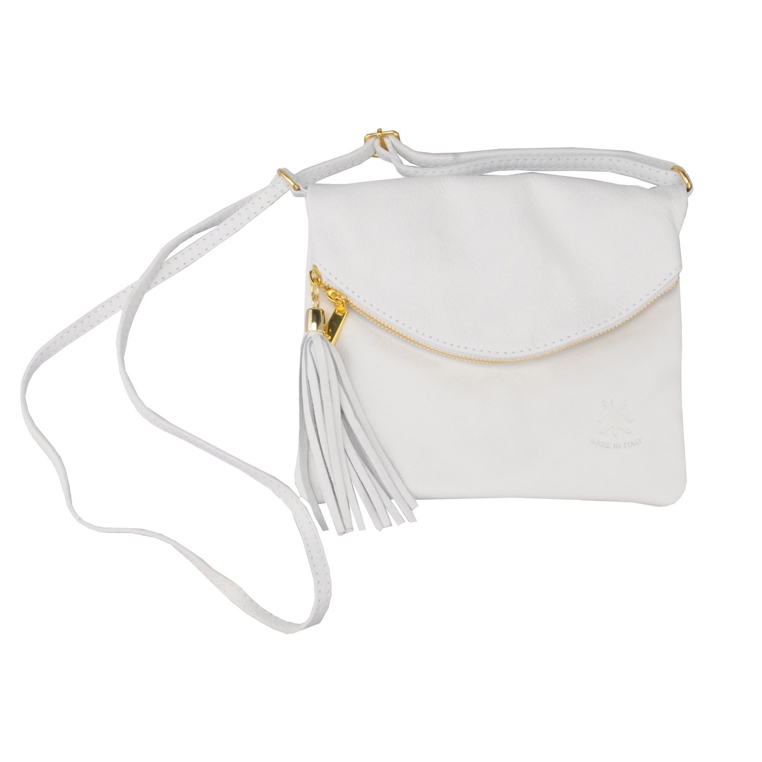 Borse Donna colore Bianco-in pelle Made in Italy 18x20x2cm