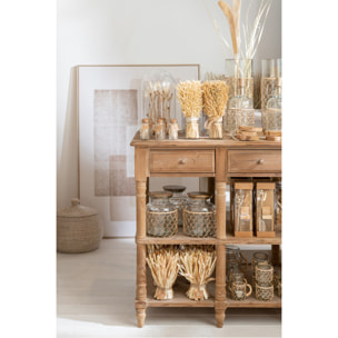 J-Line vase Tricot - verre/rotin - transparent - large - 42.5 cm de hauteur