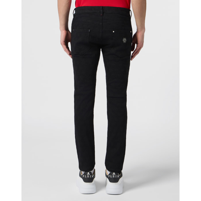 PHILIPP PLEIN Rockstar Fit Jeans Embroidery Monogram